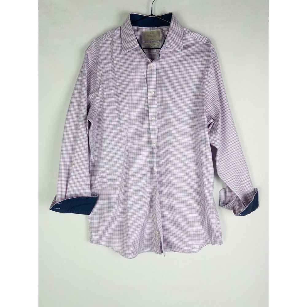 Hawes Curtis Shirt‎ Mens 16.5 34 Gingham Casual Collared Casual Cotton